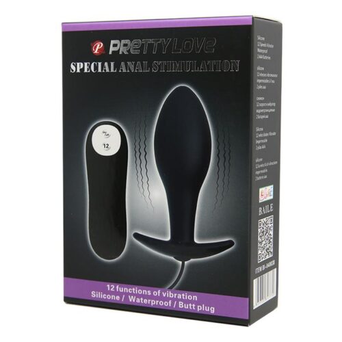 Vibrating Anal Butt Plug 3.4" x 1.2" Black - Image 9